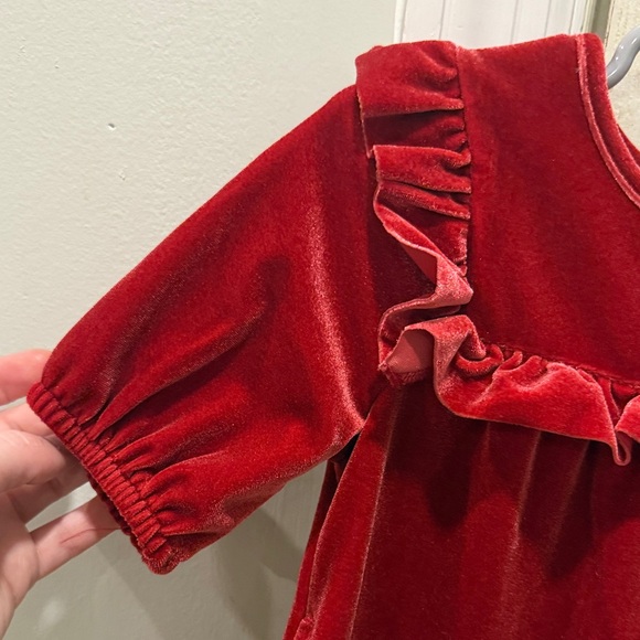 Red Velvet Ruffle Dress - Picture 4 of 4